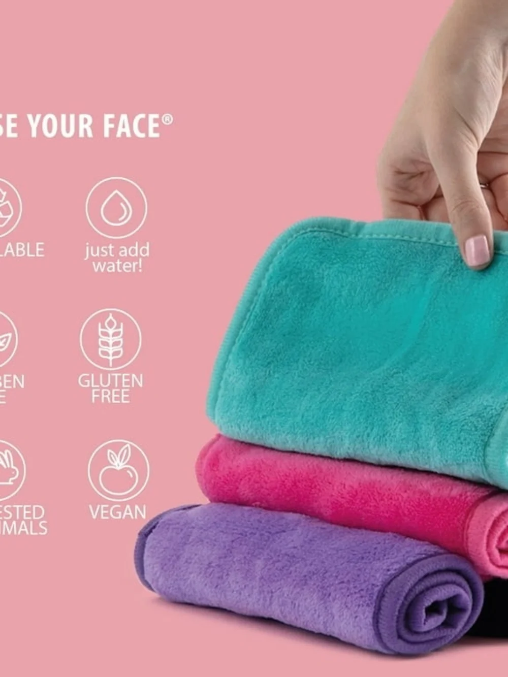 Erase Your Face Reusable Makeup Remover Cloths - 8 Pack